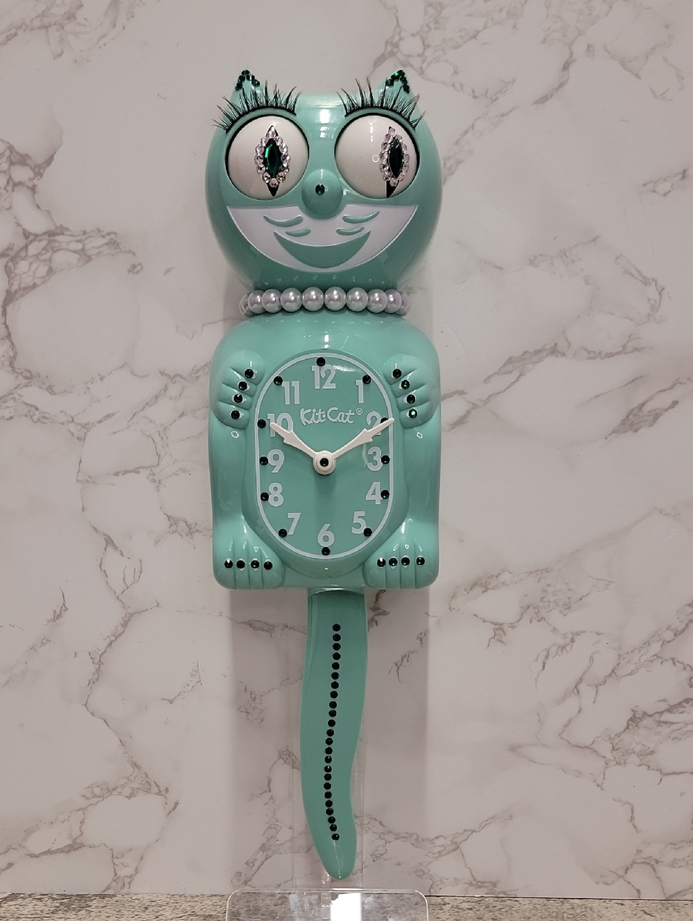 Jeweled Ocean Waves Lady Kit-Cat Klock clock